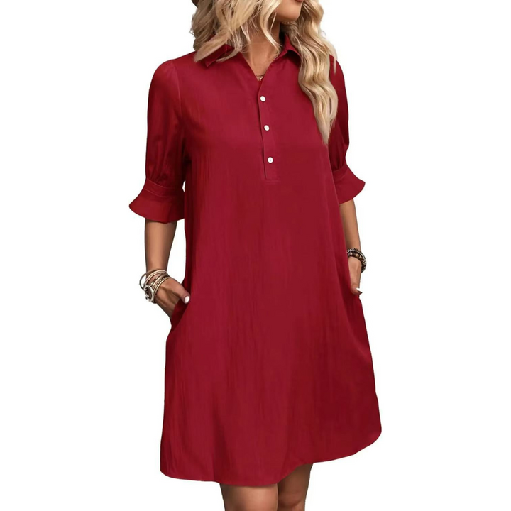 Natalia - Casual Button Down Shirt Dress