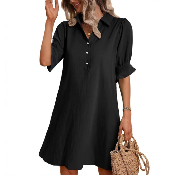 Natalia - Casual Button Down Shirt Dress