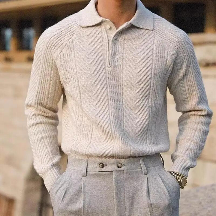 Harrison- Hand-Knitted Collared Sweater