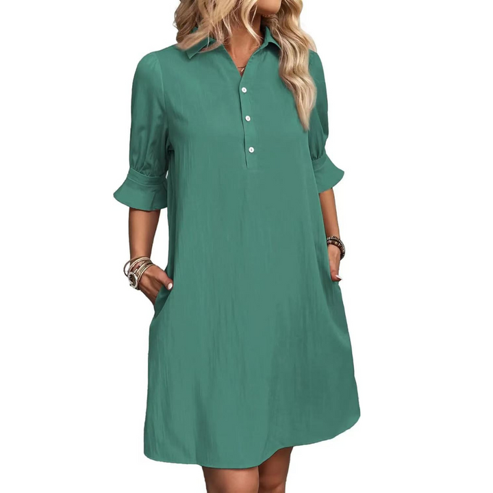 Natalia - Casual Button Down Shirt Dress