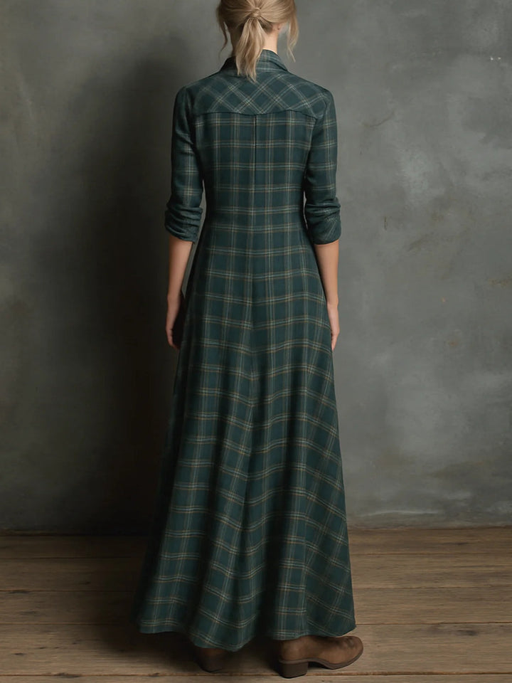 Delilah - Green Plaid Maxi Dress