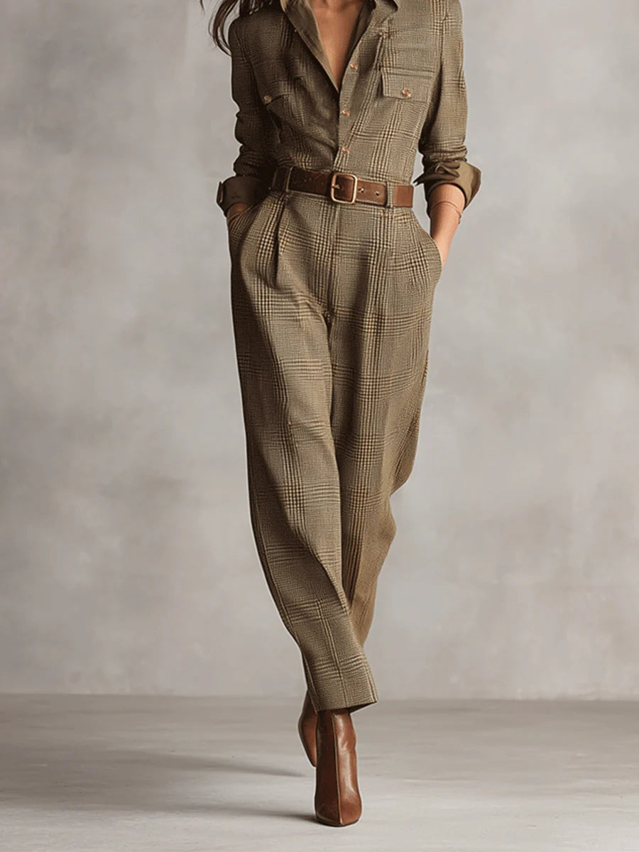 Vivienne - Brown Sophisticated Jumpsuit