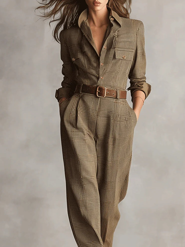 Vivienne - Brown Sophisticated Jumpsuit