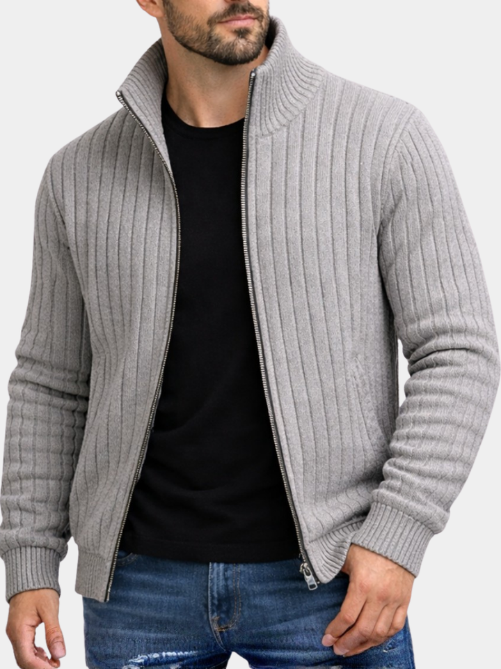 Harrison - Ribbed Zip Cardigan