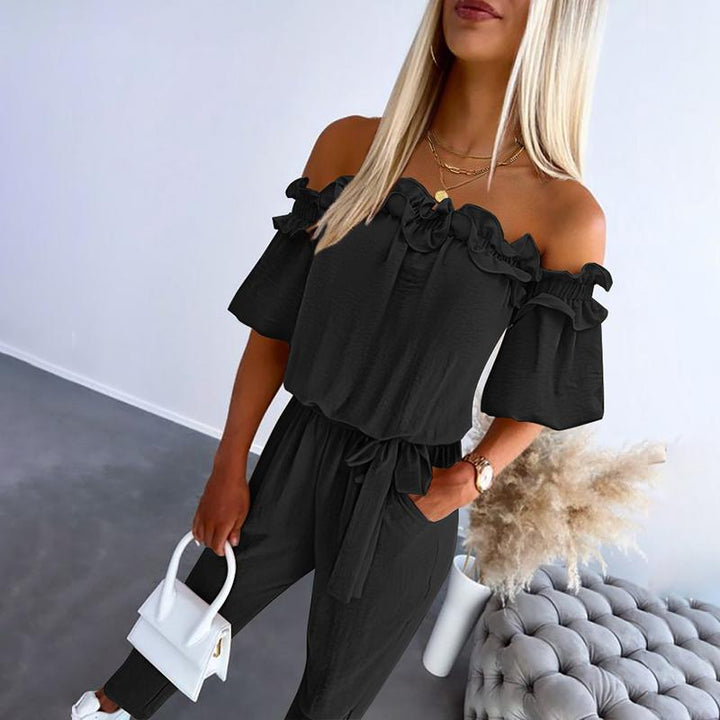 Sienna - Off-Shoulder Frill Jumpsuit