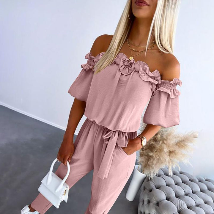 Sienna - Off-Shoulder Frill Jumpsuit