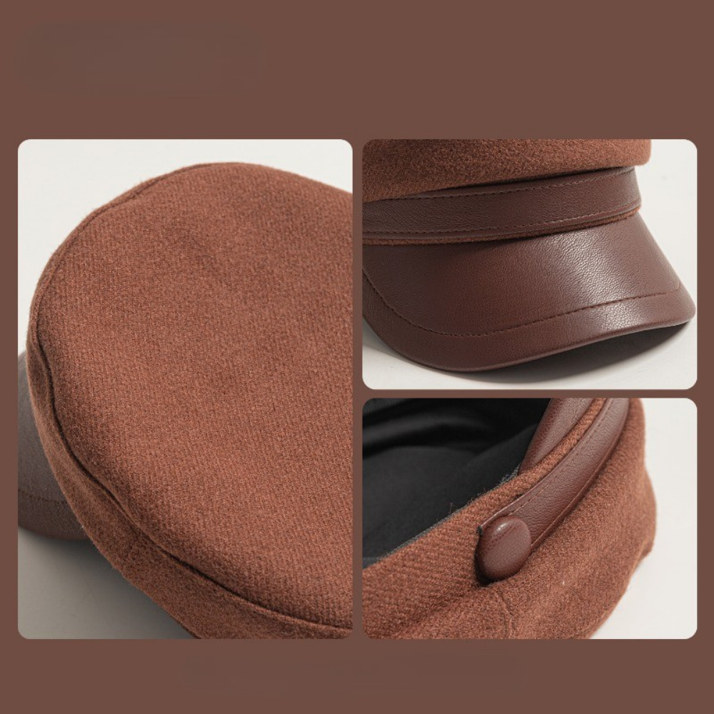 Dominic - Leather Brim Fisherman Cap