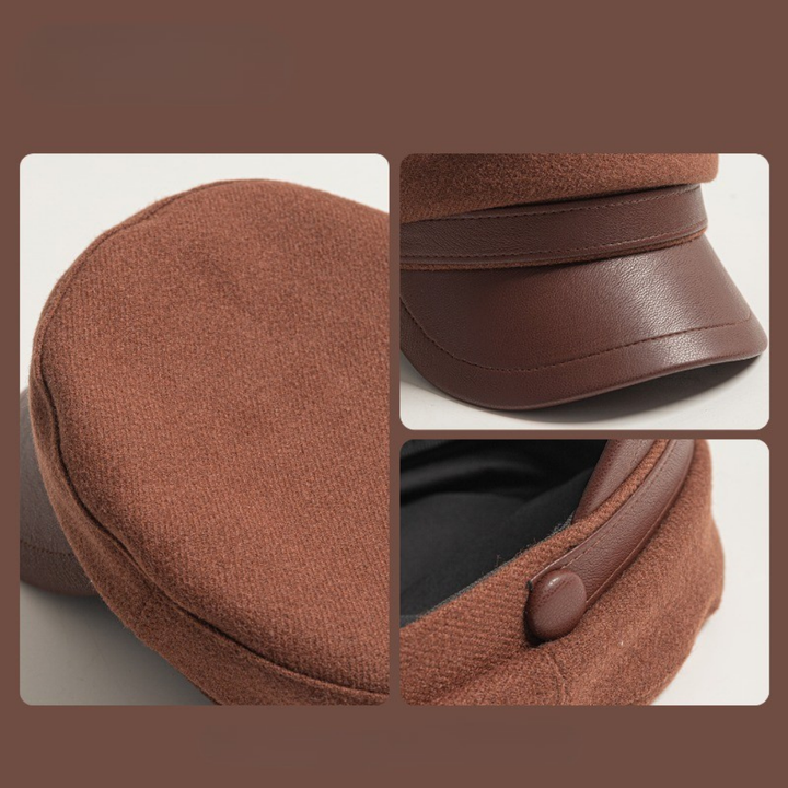 Dominic - Leather Brim Fisherman Cap